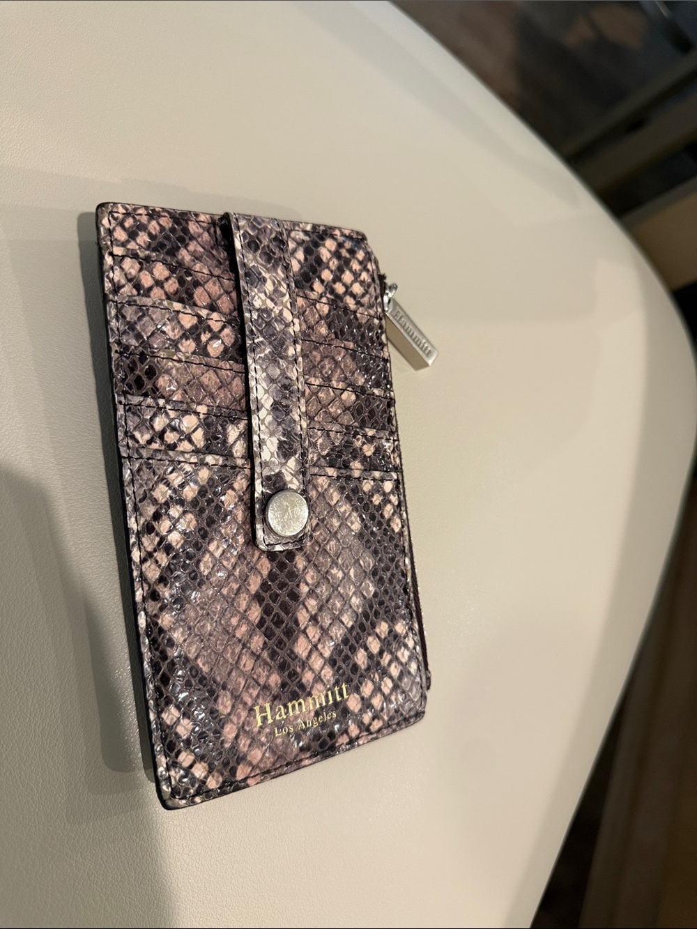 Hammitt Snake-Print Phone Wallet Case in Brown and Black
